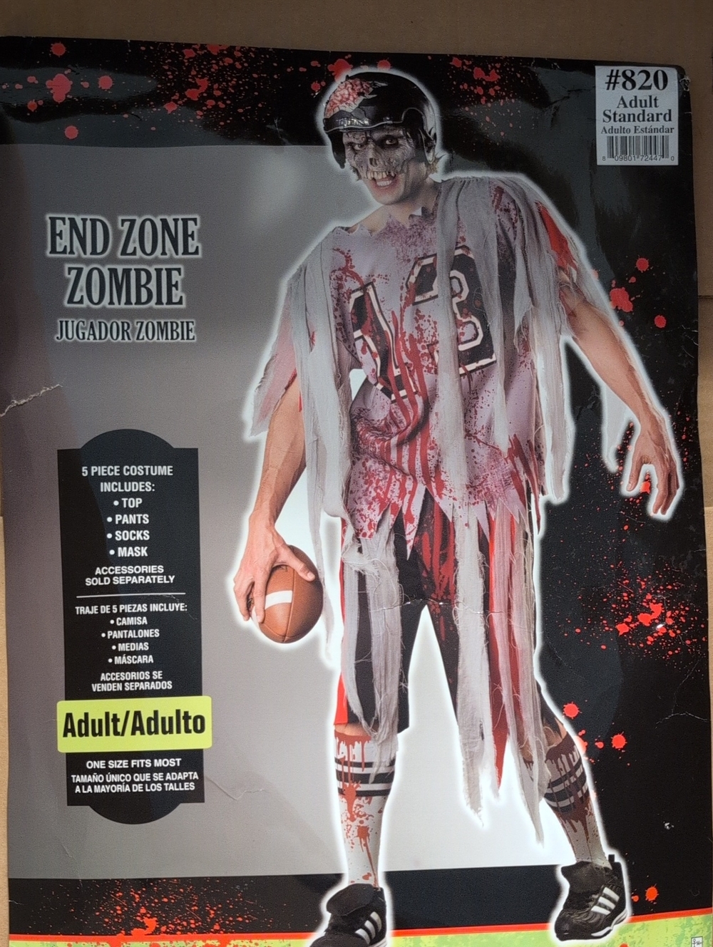 Amscan End Zone Zombie Costume - Gray & Red